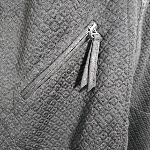 NWT Max Studio Black Quilted Textured A Line Dress faux accents Zipper Front sz - Picture 8 of 13